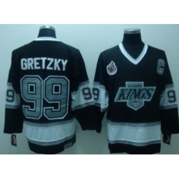 Los Angeles Kings #99 Wayne Gretzky Black Throwack CCM Jersey