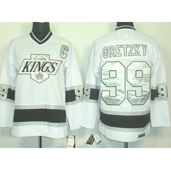 Los Angeles Kings #99 Wayne Gretzky White Throwack CCM Jersey