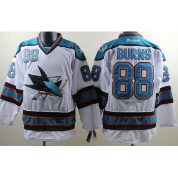 San Jose Sharks #88 Brent Burns White Jersey