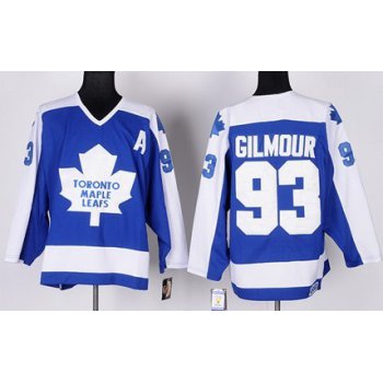 Toronto Maple Leafs #93 Doug Gilmour Blue With White Throwback CCM Jersey