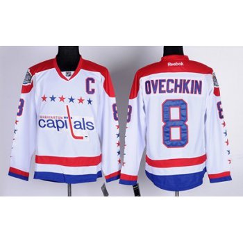 Washington Capitals #8 Alex Ovechkin White Third Jersey