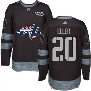 Men's Washington Capitals #20 Lars Eller Black 100th Anniversary Stitched NHL 2017 adidas Hockey Jersey