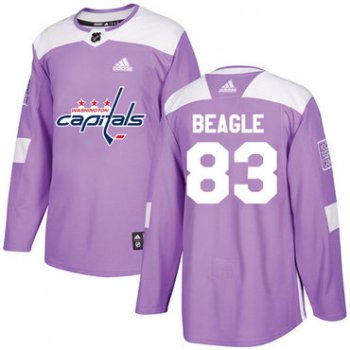 Adidas Capitals #83 Jay Beagle Purple Authentic Fights Cancer Stitched NHL Jersey