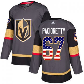 Adidas Vegas Golden Knights #67 Max Pacioretty Grey Home Authentic USA Flag Stitched NHL Jersey