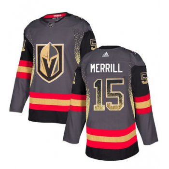 Men's Vegas Golden Knights #15 Jon Merrill Gray Drift Fashion Jersey