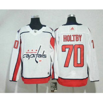 Men's Washington Capitals #70 Braden Holtby White 2017-2018 Hockey Stitched NHL Jersey