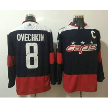 Men's Washington Capitals #8 Alexander Ovechkin Navy Blue 2018 Stadium Series Stitched NHL Hockey Jersey