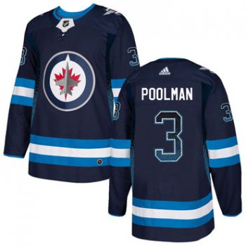 Men's Winnipeg Jets #3 Tucker Poolman Navy Drift Fashion Adidas Jersey