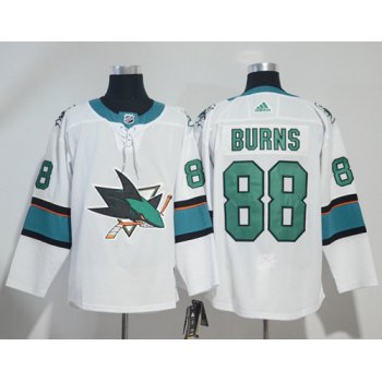 Adidas San Jose Sharks #88 Brent Burns White Road Authentic Stitched NHL Jersey