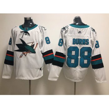 Men's San Jose Sharks #88 Brent Burns White Adidas Jersey