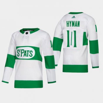 Men's Toronto Maple Leafs #11 Zach Hyman Toronto St. Pats Road Authentic Player White Jersey