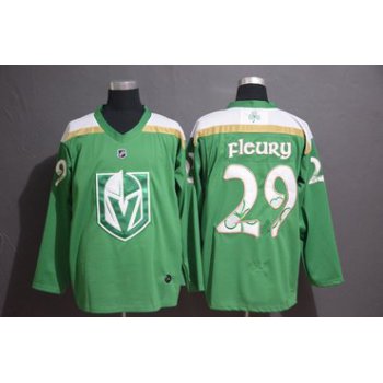 Vegas Golden Knights 29 Marc-Andre Fleury Green 2019 St. Patrick's Day Adidas Jersey