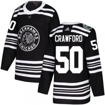 Adidas Blackhawks #50 Corey Crawford Black Authentic 2019 Winter Classic Stitched NHL Jersey