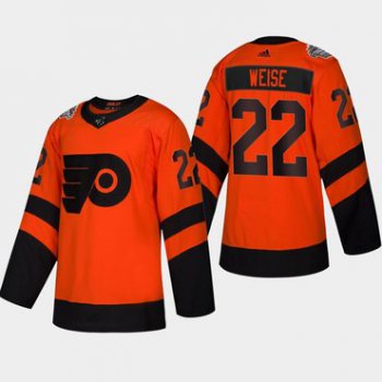 Men's #22 Dale Weise Flyers Coors Light 2019 Stadium Series Orange Authentic Jersey