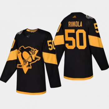 Men's #50 Juuso Riikola Penguins Coors Light 2019 Stadium Series Black Authentic Jersey