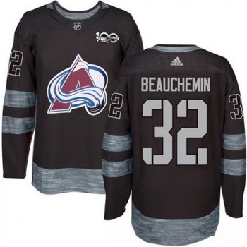 Men's Colorado Avalanche #32 Francois Beauchemin Black 100th Anniversary Stitched NHL 2017 adidas Hockey Jersey