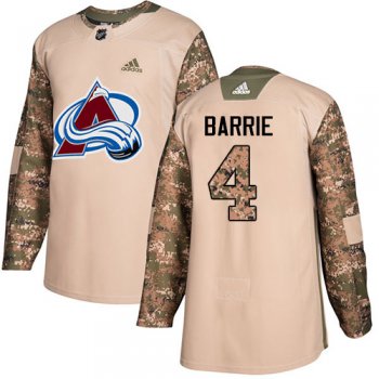 Adidas Avalanche #4 Tyson Barrie Camo Authentic 2017 Veterans Day Stitched NHL Jersey