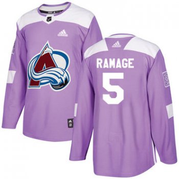 Adidas Avalanche #5 Rob Ramage Purple Authentic Fights Cancer Stitched NHL Jersey