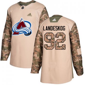 Adidas Avalanche #92 Gabriel Landeskog Camo Authentic 2017 Veterans Day Stitched NHL Jersey