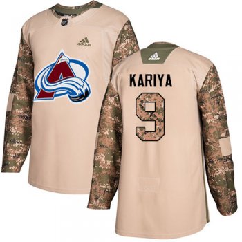 Adidas Avalanche #9 Paul Kariya Camo Authentic 2017 Veterans Day Stitched NHL Jersey