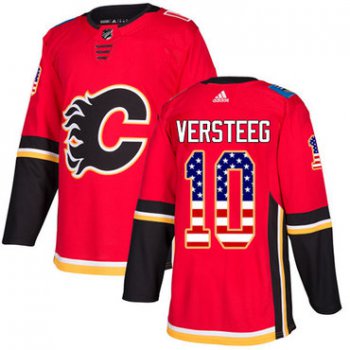 Adidas Flames #10 Kris Versteeg Red Home Authentic USA Flag Stitched NHL Jersey