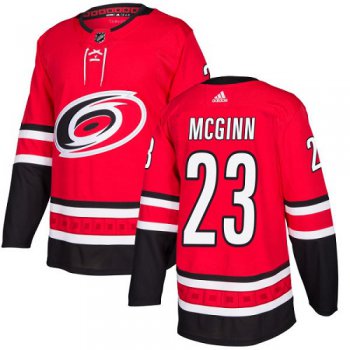 Adidas Hurricanes #23 Brock McGinn Red Home Authentic Stitched NHL Jersey