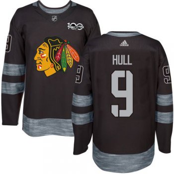 Blackhawks #9 Bobby Hull Black 1917-2017 100th Anniversary Stitched NHL Jersey