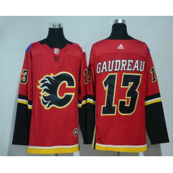 Men's Calgary Flames #13 Johnny Gaudreau Red Home 2017-2018 Hockey Stitched NHL Jersey