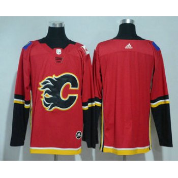 Men's Calgary Flames Blank Red Home 2017-2018 Hockey Stitched NHL Jersey