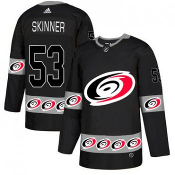 Men's Carolina Hurricanes #53 Jeff Skinner Black Team Logos Fashion Adidas Jersey