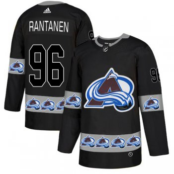 Men's Colorado Avalanche #96 Mikko Rantanen Black Team Logos Fashion Adidas Jersey