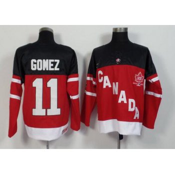 2014-15 Men's Team Canada #11 Scott Gomez Retired Player Red 100TH Anniversary Jersey