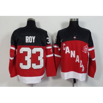 2014-15 Men's Team Canada #33 Patrick Roy Retired Player Red 100TH Anniversary Jersey