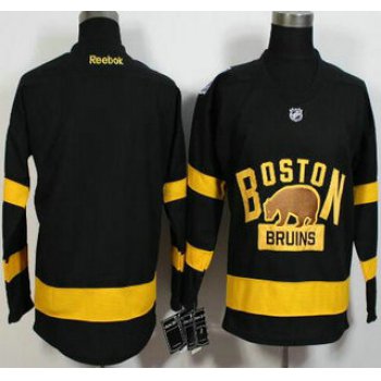 Men's Boston Bruins Blank Reebok Black 2016 Winter Classic Premier Jersey