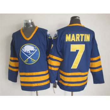 Men's Buffalo Sabres #7 Rick Martin 1983-84 Navy Blue CCM Vintage Throwback Jersey