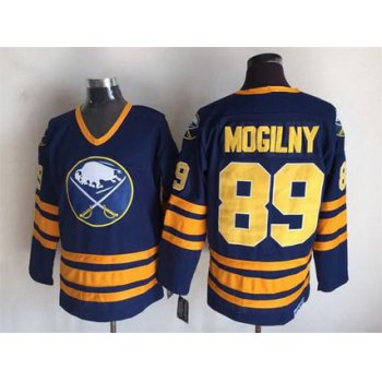 Men's Buffalo Sabres #89 Alexander Mogilny 1983-84 Navy Blue CCM Vintage Throwback Jersey