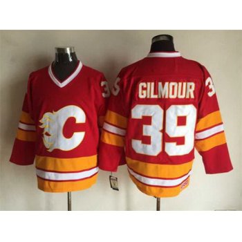 Men's Calgary Flames #39 Doug Gilmour 1981-82 Red CCM Vintage Throwback Jersey