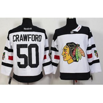 Men's Chicago Blackhawks #50 Corey Crawford Reebok White 2016 Stadium Series Premier Jersey