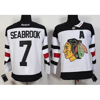 Men's Chicago Blackhawks #7 Brent Seabrook Reebok White 2016 Stadium Series Premier Jersey