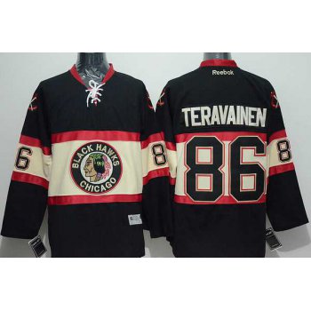 Men's Chicago Blackhawks #86 Teuvo Teravainen Black Third Jersey