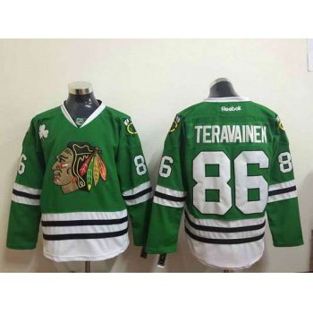 Men's Chicago Blackhawks #86 Teuvo Teravainen Green Jersey