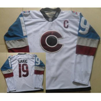 Men's Colorado Avalanche #19 Joe Sakic White 2016 Stadium Series Hockey Jersey