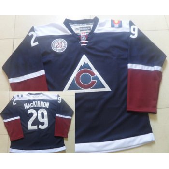 Men's Colorado Avalanche #29 Nathan MacKinnon Reebok Navy Blue 20th Alternate Premier Jersey