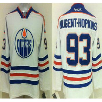 Men's Edmonton Oilers #93 Ryan Nugent-Hopkins Reebok White Away Premier Jersey