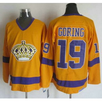 Men's Los Angeles Kings #19 Butch Goring 1970-71 White CCM Vintage Throwback Jersey