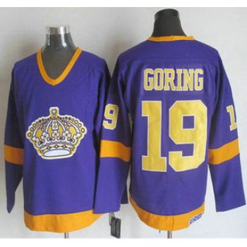 Men's Los Angeles Kings #19 Butch Goring 1977-79 Purple CCM Vintage Throwback Jersey