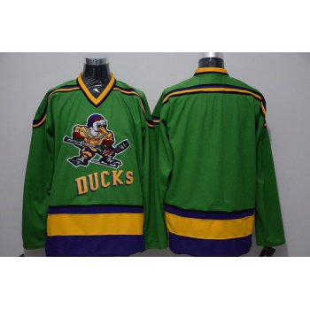 Men's Mighty Ducks Of Anaheim Blank 1991-92 Green CCM Vintage Throwback Jersey