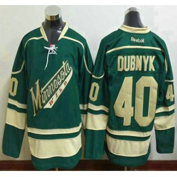 Men's Minnesota Wild #40 Devan Dubnyk Reebok Green Alternate Premier Jersey