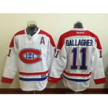 Men's Montreal Canadiens #11 Brendan Gallagher Reebok White 2015-16 Away Premier NHL Jersey