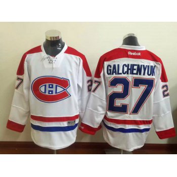 Men's Montreal Canadiens #27 Alex Galchenyuk Reebok White 2015-16 Away Premier NHL Jersey